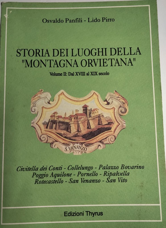 Copertina  Storia dei luoghi della \\Montagna orvietana\\: Dal XVIII al XIX secolo
