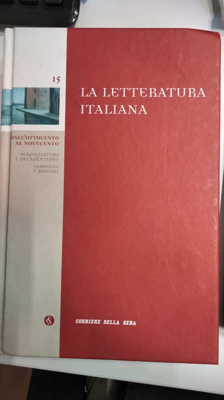 Copertina  Letteratura italiana: Dall'ottocento al novecento
